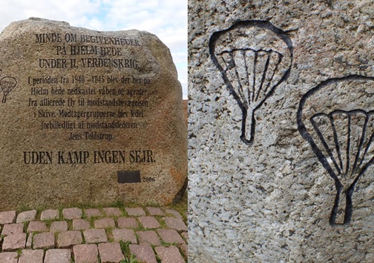 Billede af Toldstrupstenen ved Hjelm Hede mellem Flyndersø og Sevel.