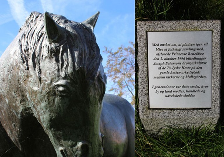 Billede af skulpturen "To Heste"